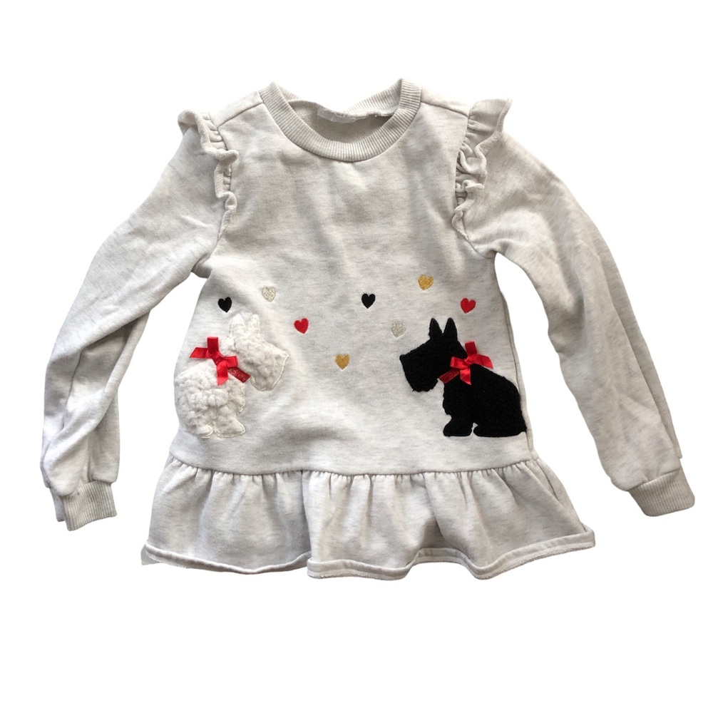 Dog Sweater Embroidered Girls Black and White Soft Cuddly Precious